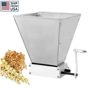 4L Stainless Steel Grain Mill Barley Crusher Manual Adjustable Malt Grinder - Picture 1 of 6