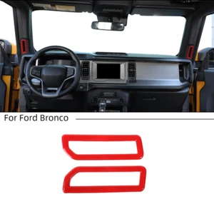 2x A-Pillar Air Vent AC Outlet Cover Trim For Ford Bronco 2021+ Red Accessories - Picture 1 of 9