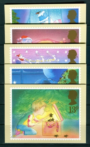 1987 GB Christmas PHQ Cards Unused. SG 1375-1379 Cover