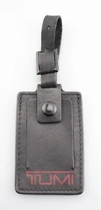 TUMI 'Alpha' Black / Red Leather Luggage Tag - Medium - Picture 1 of 2