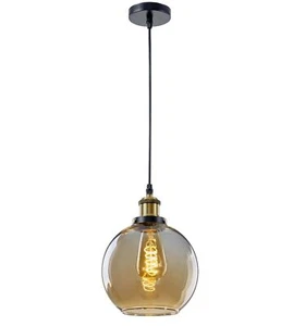 Lampada a sospensione vintage in vetro - lampada da soffitto a sospensione industriale per cucina - Foto 1 di 31