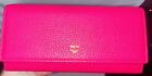 MCM  pink leather three-fold long clip wallet