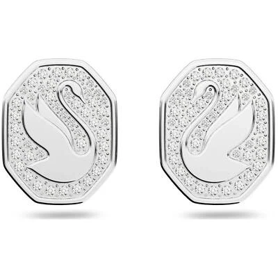 Pendientes Swarovski para mujer Signum Swan enchapados en rodio cristal blanco 5621097 Foto 1 de 3