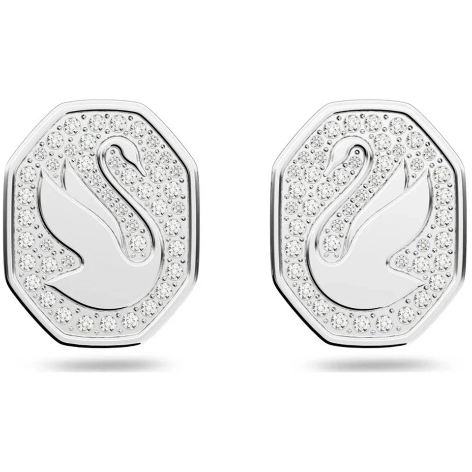 Swarovski Crystal SIGNUM SWAN Stud Pierced Earrings 5621097
