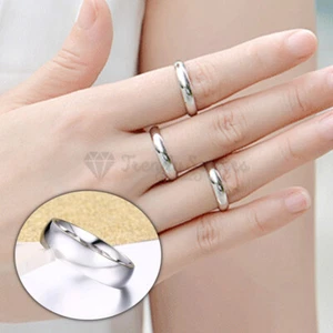 Classic Stainless Steel Silver Dome Wedding Engagement Band Rings Size 6-13 - Picture 1 of 108