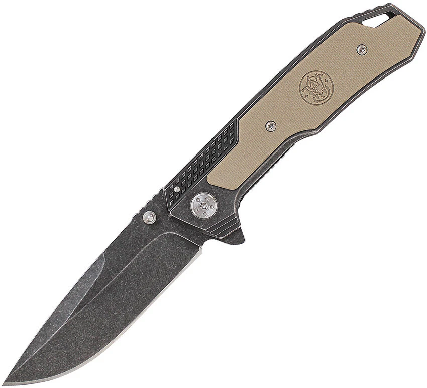 Smith & Wesson Brown G10 Folding 8Cr13MoV Pocket Knife 609 - Image 1 of 1