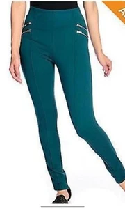 TÜRKIS ABNEHMENDE OPTIONEN KATE MALLORY HOCHDICHTE LEGGING MIT REISSVERSCHLUSS UND DETAILS LARGE NEU $ 60 - Bild 1 von 2