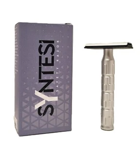 The Googfellas smile´ Syntesi Safety Razor Rasierhobel Aluminium grau NEU - Bild 1 von 5