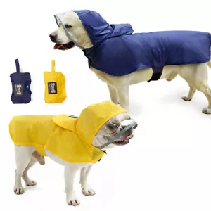 Puppy Dogs Raincoat Waterproof Coat Hoodie Dog Jacket Reflective Raincoat - Picture 1 of 15