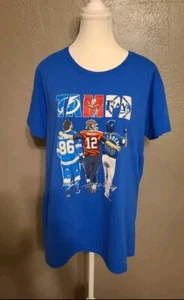 Tampabay Lightning Bucs Rays T-shirt donna grande 100% cotone Gildan - Foto 1 di 8