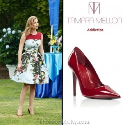 $495 NEW Tamara Mellon ADDICTION 105 Patent Leather Red Pumps Heels Shoes 40.5 - Image 1 of 4