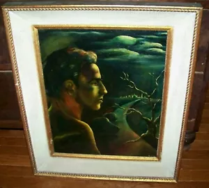 1948 Mary Wiles abstraktes Öl Leinwand Gemälde Bradford PA Salvador Dali Einfluss - Bild 1 von 6