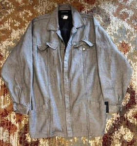 Vintage Mens Nike Air Jordan Two 3 Denim Jacket 2XL Silver Gray Very Nice! - Picture 1 of 4