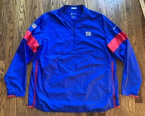 New York Giants Windbreaker Jacket Mens Size 2XL Nike NFL On Field Blue Vented - Picture 1 of 8