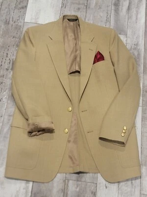 Blazer de hombre 44L vintage Palm Beach beige tostado 2 botones abrigo deportivo como nuevo Foto 1 de 4