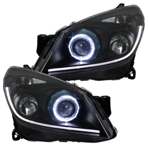 Scheinwerfer LED Angel Eyes für Opel Astra H Schwarz TFL Tagfahrlicht Optik - Bild 1 von 4