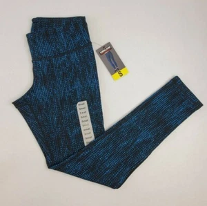 Kirkland Signature Size Small S Ladies Active Leggings Stretch tight Blue/Black - Picture 1 of 9