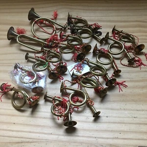 Tromba corno francese vintage ottone bugle vacanze albero di Natale decorazione da appendere - 17 pezzi - Foto 1 di 8