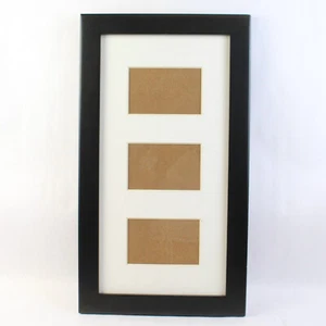 Large Rectangular 3-Picture Wall-Mounting Black Photo Frame 3.5" x 5.5" - Picture 1 of 5