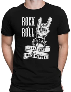 Rock and Roll Mano Hombre Diversión Camiseta S a 4XL N Heavy Metal Música Saludo al Diablo - Imagen 1 de 8