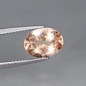 2.75 Cts Peach Pink Natural Morganite Oval Cut AA+ Loose Gemstone Jewelry - Picture 1 of 5