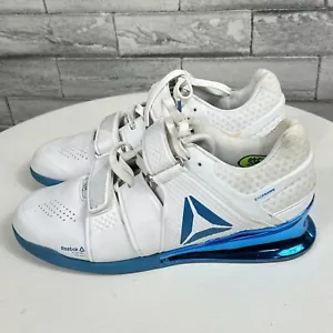Reebok Weight Lifting Sneakers Shoes Mens Us 7.5 White Blue CJ Cummings - Picture 1 of 11
