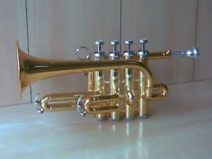 PICCOLO TRUMPET NEW GOLDEN  BRASS FINISHED Bb/A  PICCOLO TRUMPET NATURAL BRASS