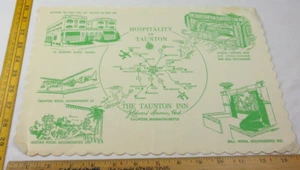 Mantel de papel The Taunton Inn restaurante Massachusetts década de 1950 - Imagen 1 de 2