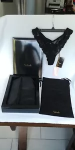 Aubade Paris Lingerie on Lex Nuit Indecente Tanga Noir Black Panties Size S - Picture 1 of 12