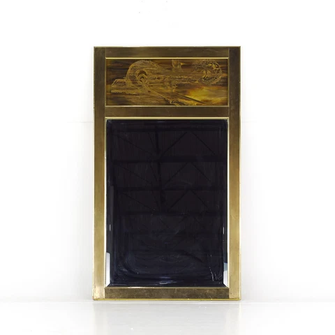 Bernhard Rohne Mirror for Mastercraft Mid Century Brass Mirror Cover