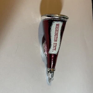 Old World Christmas Ornament Cheer Megaphone Washington State EUC - Picture 1 of 5