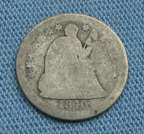 1840 P Seated Liberty Half Dime with Drapery (H10C, 5C) Cover