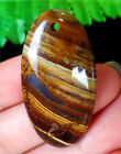 41x22x6mm Natural Brown Sonora Sunrise Sunset Stone Oval Pendant Bead BV65367