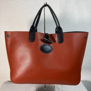 Longchamp Rozo Reversible Tote Bag Orange Schwarz Leder Große A4 Handtasche - Gebraucht - Bild 1 von 18