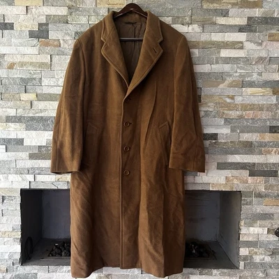 Canali Overcoat Trench Longcoat Beige Brown Pure Wool Size 50R - Image 1 of 4