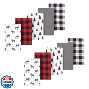 Luvable Friends Hudson Baby Flanell Spucktücher 10er-Packung, Büffel kariert Elch - Bild 1 von 1