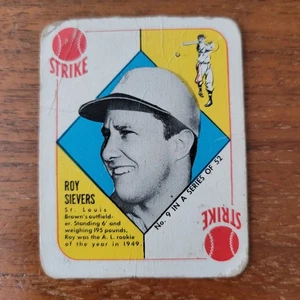 1951 Topps Red Back Roy Sievers St. Louis Browns Baseball Card # 9 - Has Creases - Picture 1 of 6
