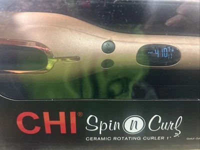CHI Spin N' Curl 1" Ceramic Rotating Hair Curler Iron, Especial Edition rose gol - Image 1 of 4