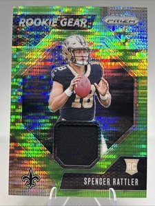 2024 Panini Prizm - Rookie Gear Spencer Rattler #RG-SRR Neon Green Pulsar Prizm - Picture 1 of 2