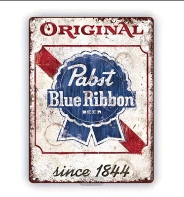 Pabst蓝丝带啤酒标志防水金属耐用室内/室外PBR  — 第 1/2 张图片