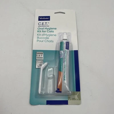 Virbac CET Cat Oral Hygiene Kit Seafood Flavor Toothpaste Finger & Toothbrush - Image 1 of 2