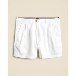 J.Crew 5" plissettato heritage chino corto bianco taglia 20 donna nuovo con etichetta - Foto 1 di 8