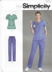 104 SIMPLICITY S9276: MISSES SCRUBS SIZE 6-14 SEWING PATTERN - Picture 1 of 3