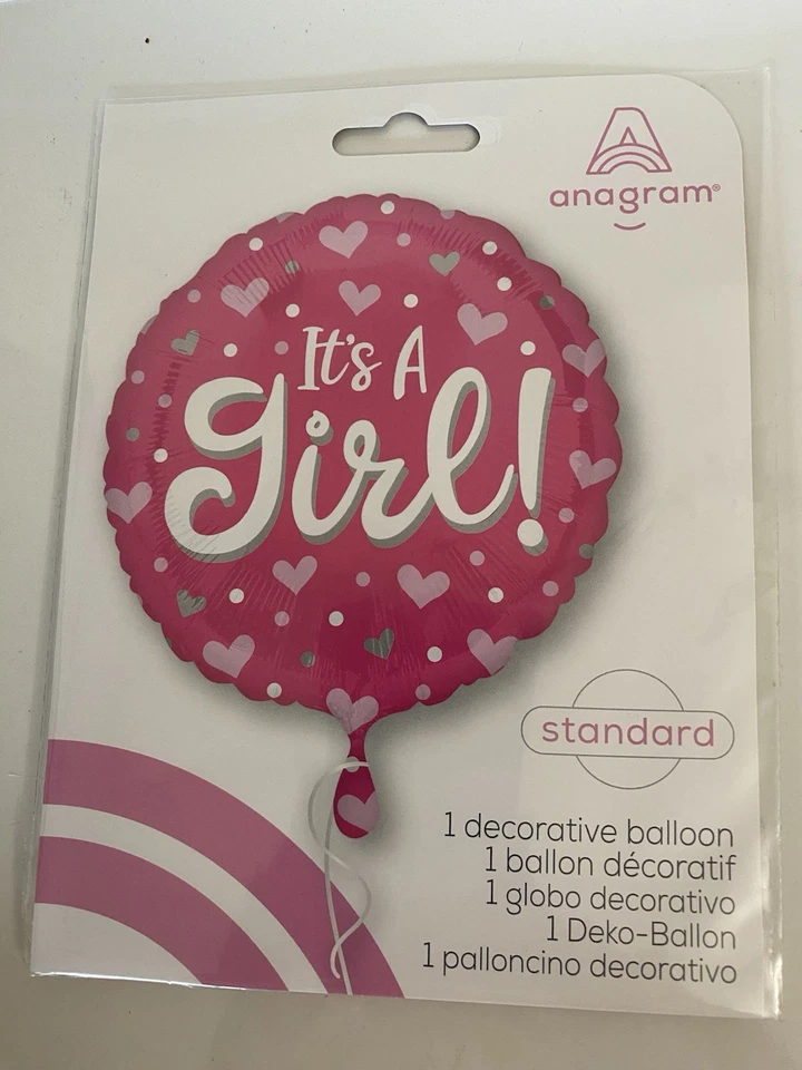 Baby Girl Pink 17” Balloon It's A Girl Foil Mylar Baby Shower Party Balloon - Image 1 of 1