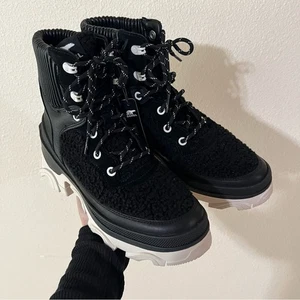 Sorel Brex Cozy Shearling Lace Waterproof Boot in Black Sea Salt NEU 8,5 - Bild 1 von 9
