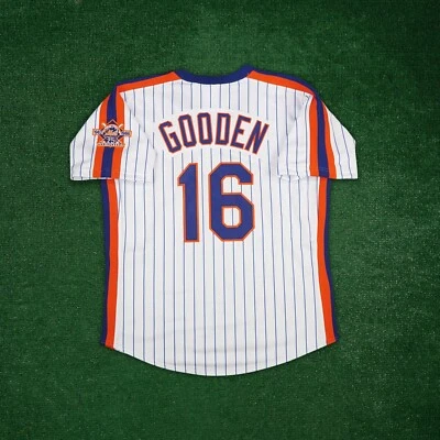 MAJESTIC Dwight Gooden 1986 New York Mets Home Cooperstown Men's Jersey w/ 25th Patch