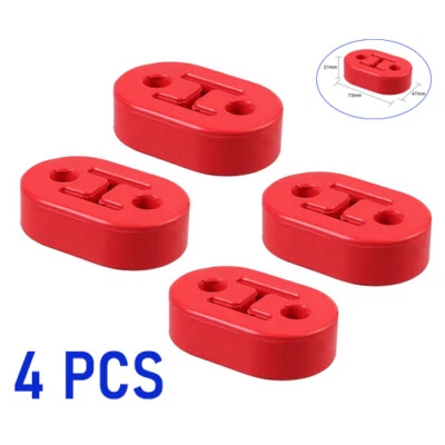 4X Soportes de montaje de tubo de escape de goma roja para automóvil aislador de suspensión 12 mm 4 orificios Foto 1 de 4