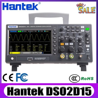 Hantek DSO2D15 7" TFT LCD Digital Oscilloscope 2CH+1CH 150MHz Bandwidth 1GSa/S - Image 1 of 4