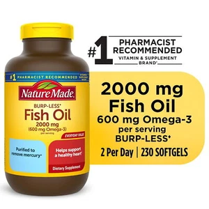Nature Made Fish Oil 2000 mg Per Serving Softgels, Omega 3 Fish Oil , 230 Count - Picture 1 of 13