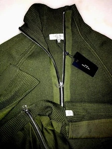 Rag & Bone Dexter Andrew Olive Army Full Zip Cardigan Sweater Size M $525 - Picture 1 of 8